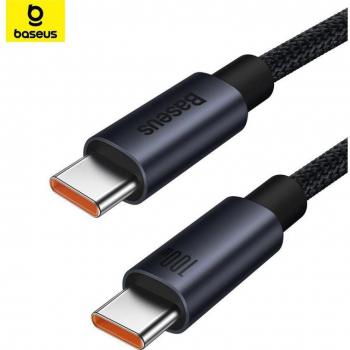 Baseus Minimalist Series 100W Fast Charging Data Cable Type-C to Type-C for Xiaomi Macbook Matebook 1m Black