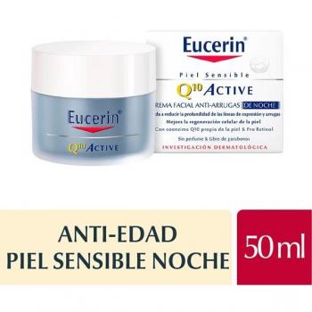 Eucerin Crema Facial Antiarrugas de Noche Q10 Active Para Piel Seca 50 ml
