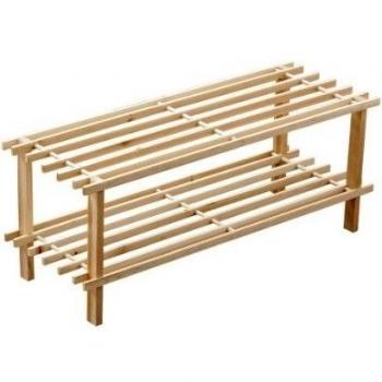 Premier Housewares - Zapatero con diseño de rejilla, 2 estantes, madera de cedro clara 74 x 26 x 30 cm