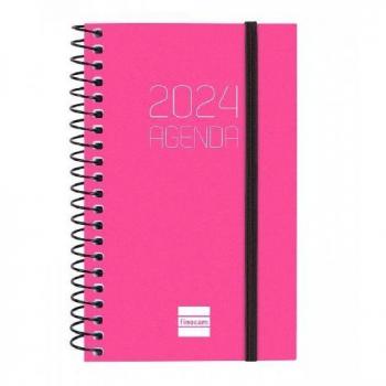 Finocam Agenda Espiral Opaque E3 Semana Vista Horizontal 79x127mm Rosa Año 2024