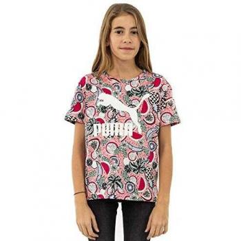 PUMA Classics Fruit tee G Camiseta, Unisex niños, Peony, 116