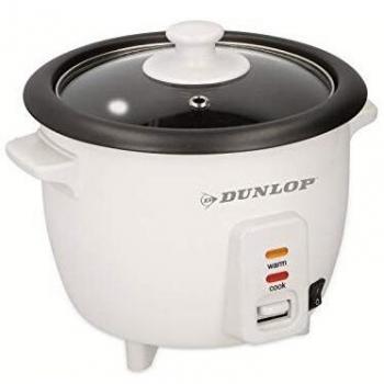 Hervidor de arroz Dunlop 300 W 0,6 L con vaporera integrada