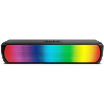 Barra de Sonido Krom K-Pop 2.0 Bluetooth con Iluminación RGB, 6W, Color Negro
