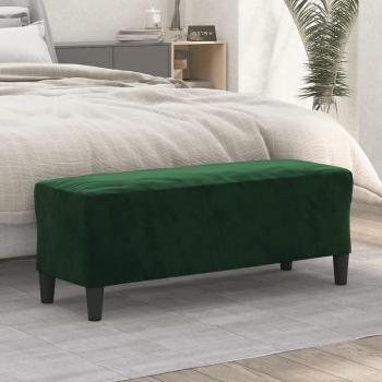 Banco de terciopelo verde oscuro 100x35x41 cm Vidaxl