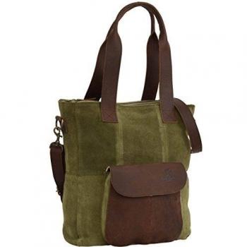Gusti Leder studio Tabitha Bolso Bandolera de Cuero Bolso de Compras Mujer Piel Combinada Portátil 13 Bolso de Mano Estilo Vintage Retro 2M42-26-16