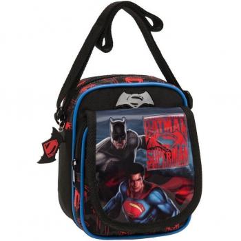 Warner Superman-Batman Bolso Bandolera, 2.85 litros, Color Gris
