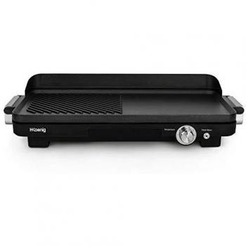 Plancha De Asar Eléctrica Con Parrilla, 1800 W, Superficie Amplia, Negro. H.Koenig_GRX330