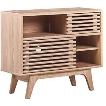 Mueble de TV Moderno en Madera Clara con Estante y Gestión de Cables Cleveland