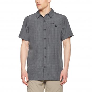 Columbia Declination Tra Camisa Manga Corta con Protección Solar 25, Hombre, Gris