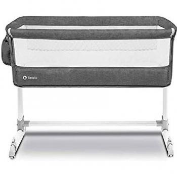 Cuna Co-sleeping 2 en 1 Lionelo Theo Concrete - Ajustable, con Mosquitera y Accesorios