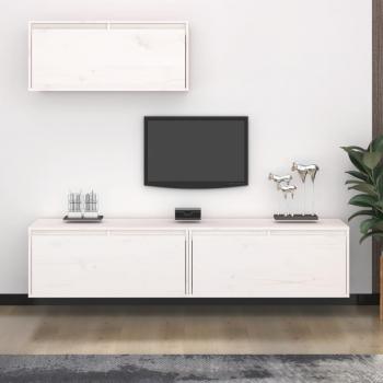Mueble para TV de 3 piezas en madera maciza de pino blanco