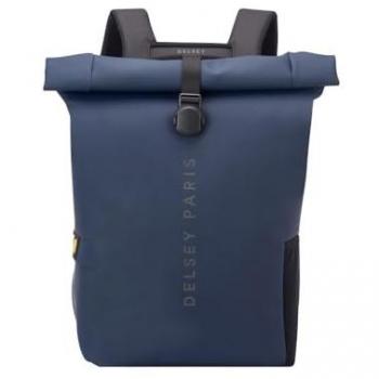 Mochila Delsey Paris Turenne Soft Rolltop 46 cm 26L azul marino