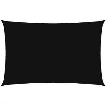 Toldo de vela rectangular tela Oxford negro 2,5x5 m