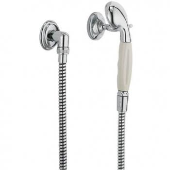Juego de ducha Kludi Adlon DN 15 cromado con manguera de 1600 mm y soporte de pared
