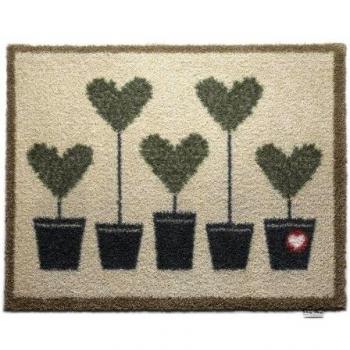Bosmere Hug Rug - Felpudo T120 ecológico, Absorbente, Captura la Suciedad, para Interior, Lavable, 65 x 85 cm, Potted Hearts, 25.5-Inch x 33.5-Inch