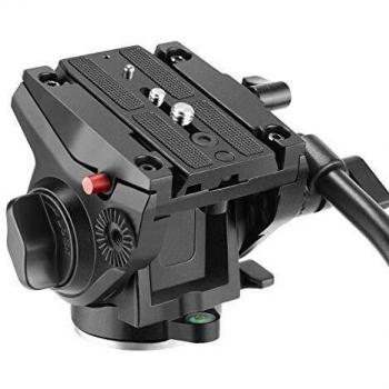Neewer Video Camera Tripod Fluid Drag Pan Head with 1/4 and 3/8 inches Screws Sliding Plate for DSLR Cameras Video Camcorders Shooting Filming up to 5 kilograms