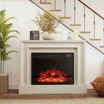 23 Remote-Controlled Electric Fireplace Insert with Adjustable Flame Color and Brightness
