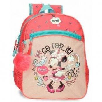 Mochila Disney Minnie Lovin Life 33cm Adaptable Rosa con Bolsillo Frontal 4722221