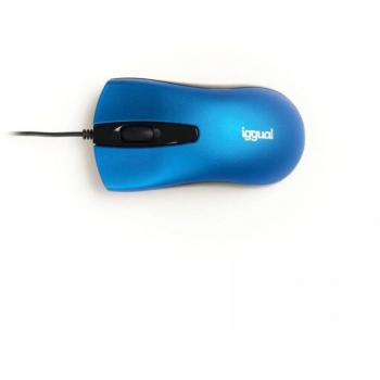 iggual IGG317631 Ratón Óptico Ambidextro USB Tipo A 1200 DPI Azul