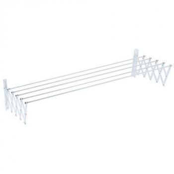 Tendedero Extensible Recubierto De Plástico 180 Cm - Estructura de acero plastificado, diseño clásico, dimensiones 180 x 13,5 x 26,5 cm, color blanco