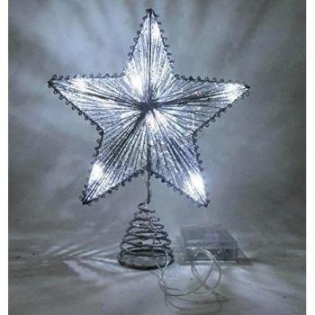 8 Star elástico con Blanco Luces Led - Christmas Tree Top Star / Decoración de Navidad