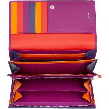 DUDU Cartera de Cuero para Mujer con RFID, Diseño Largo y Colorido