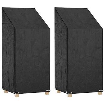Fundas para sillas de jardín 2 uds, polietileno, 8 ojales, dimensiones 65x65x110/150 cm