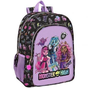 Mochila Adaptable a Carro Monster High Creep 33x42x14cm Safta Negra