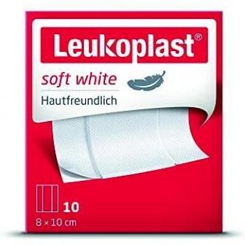 Essity Leukoplast Soft White Adhesive Dressings 10 Pack, 8 x 10 cm