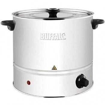Cocedor al Vapor Eléctrico Buffalo 6L, Acero Inoxidable, 1000W, Dimensiones: 30,5(h)x40(b)x33,5(d)cm