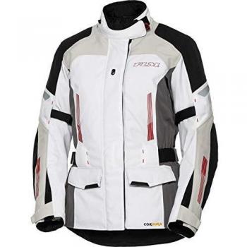 FLM Chaqueta de Moto con Protectores Chaqueta de Moto Damen Touren Textiljacke 3.0 weiß M, Damas, Tourer, Todo el año, Blanco