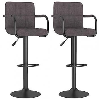 Taburetes de cocina 2 unidades tela gris taupe moderno ajustable