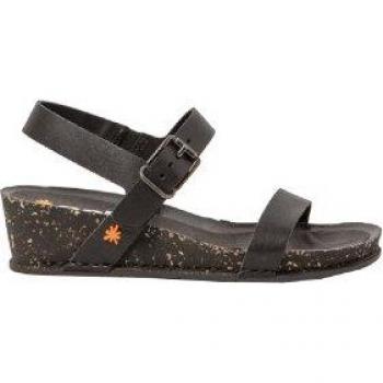 Sandalias de piel Art 1940 negro para mujer con cuña I Imagine