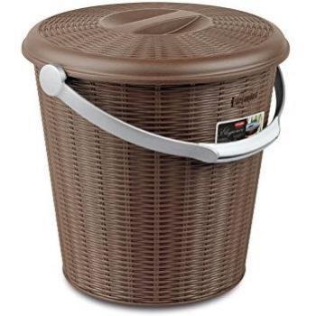 Cubo de Basura Stefanplast Elegance 10L Tortora con Tapa Ø30x29,5 cm