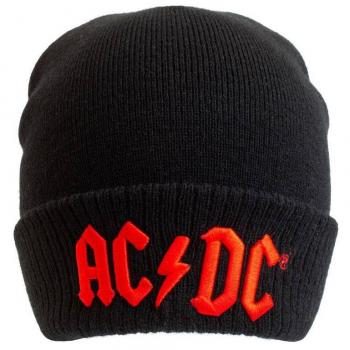 AC/DC Black Beanie with Applique Logo - One Size - 100% Polyacrylic Knitwear
