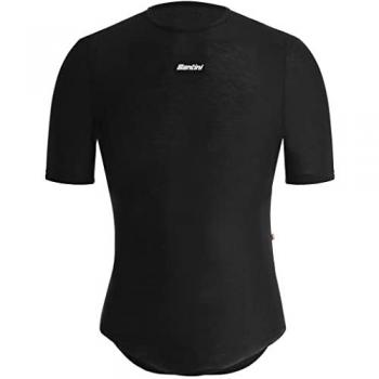 Camiseta Interior Santini Primaloft Dry Negra para Adulto, Manga Corta, Tallas XL-XXL