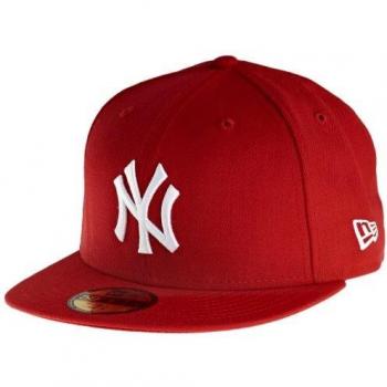 New Era Men's MLB Basic NY Cap - Red - Size 55 cm