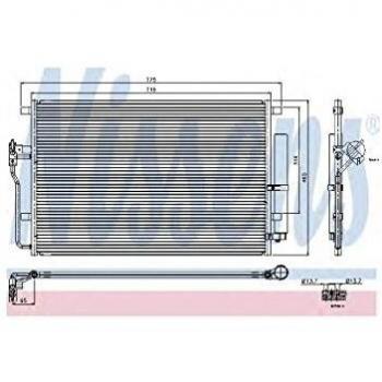 Condensador de aire acondicionado NISSENS 94917, sistema de aire acondicionado, alta eficiencia, diseño compacto, fácil instalación, compatible con múltiples modelos de vehículos