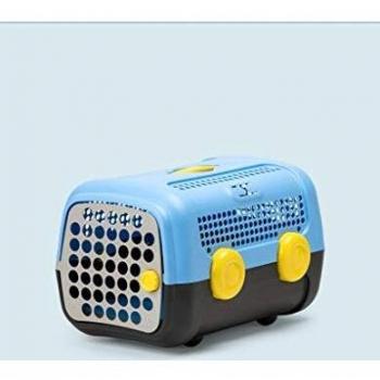 United Pets A.U.T.O. Pet Carrier / Transport Box, Light Blue and Grey, Carrier for small dogs and cats, Made in Italy, Hard Shell Carrier