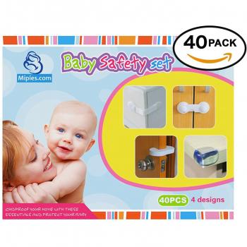Set de seguridad bebe 40 piezas | Incluye: 20 Protector Esquinas - 6 Pestillo Seguridad bloqueo de armarios - 10 Cierre seguridad Cajon - 4 Tope Clip Protector Anticierre Puertas/ventanas Dedos | 100% Garantía y Envío Gratuito