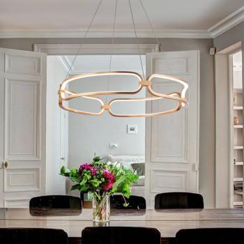 Lámpara Colgante Circular LED COLETTE Schuller ORO ROSA 54W 3000K