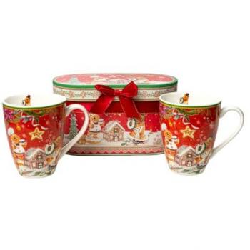 Juego de Tazas con Platos Romimex Rojo Cerámica 9 x 11 x 9 cm