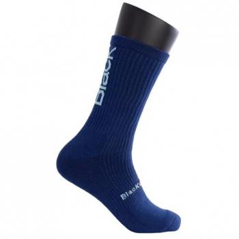 Calcetines Pro Altos Black Crown - 70% Poliéster, 28% Algodón, 2% Elastano, Azul con letras Celeste