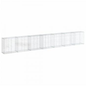 vidaXL Gabion Basket with Cover 700x50x100 cm Galvanised Iron