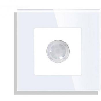 Interruptor Detector de Movimiento IR KOOB Frontal Cristal Blanco