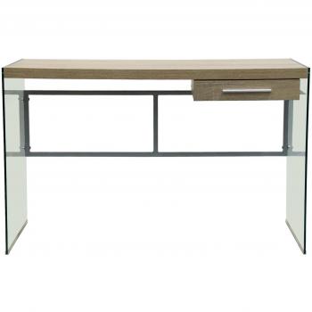 DRW Mesa Escritorio Cristal/Madera/Metal_120x60x75cm