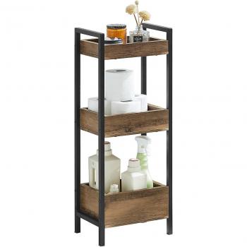 Estante de baño SoBuy FRG226-F de 3 niveles, organizador de almacenamiento tipo escalera, dimensiones 28x20x74 cm, color naturaleza