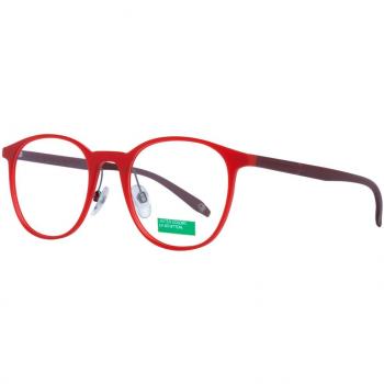 Benetton Monturas de Gafas BEO1010 51277 Hombre Rojo TR90 Plástico Ronda No Extraprotección 51mm 44mm 20mm 140mm 145mm Estuche Original
