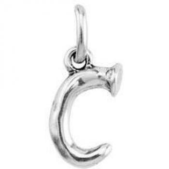 UNO de 50 - Small Alphabet Letter C Charm in Silver-Plated Metal Alloy