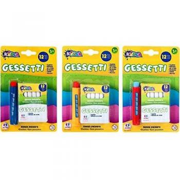 GLOBO, White Dustless Chalks Mm9X81 12 Piezas W/Chalk Holder